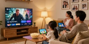 Expérience de famille utilisant atlas pro ontv pour regarder des émissions sur plusieurs appareils